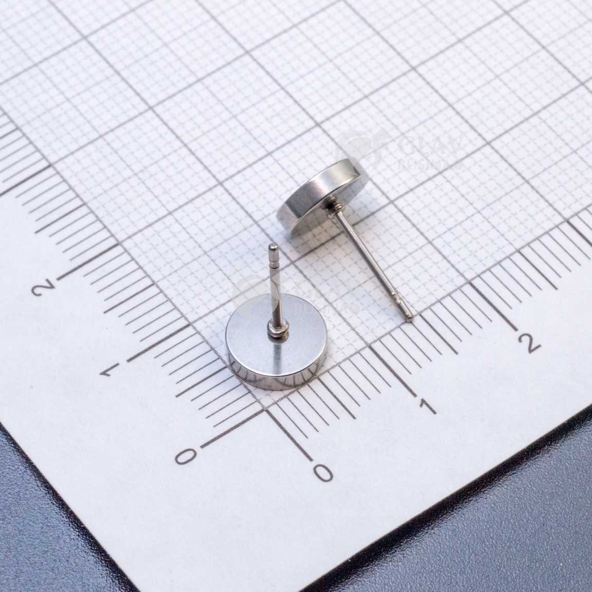 Пуссеты, сеттинг 6 мм с толстым бортиком, хирургическая сталь, цвет стальной.