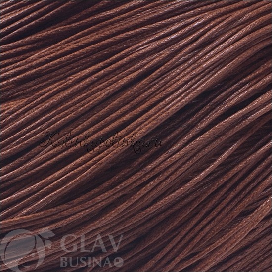 Шнур вощёный хлопковый шоколадного цвета, толщина 0.8-1.2 мм.