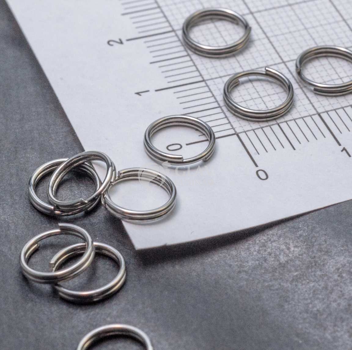 Двойные соединительные колечки из хирургической стали, р-р 8х0.7мм.