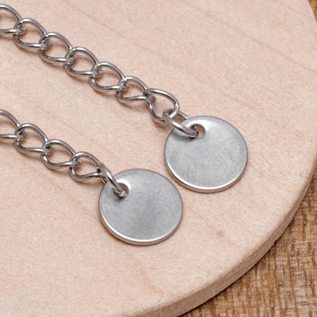 ОПТ (10 шт) Цепочка удлинительная из хирургической стали, паяная, с концевиком. Общая длина 5.5см, р-р звена 4х3х0.6мм, р-р концевика 8х0.8мм.