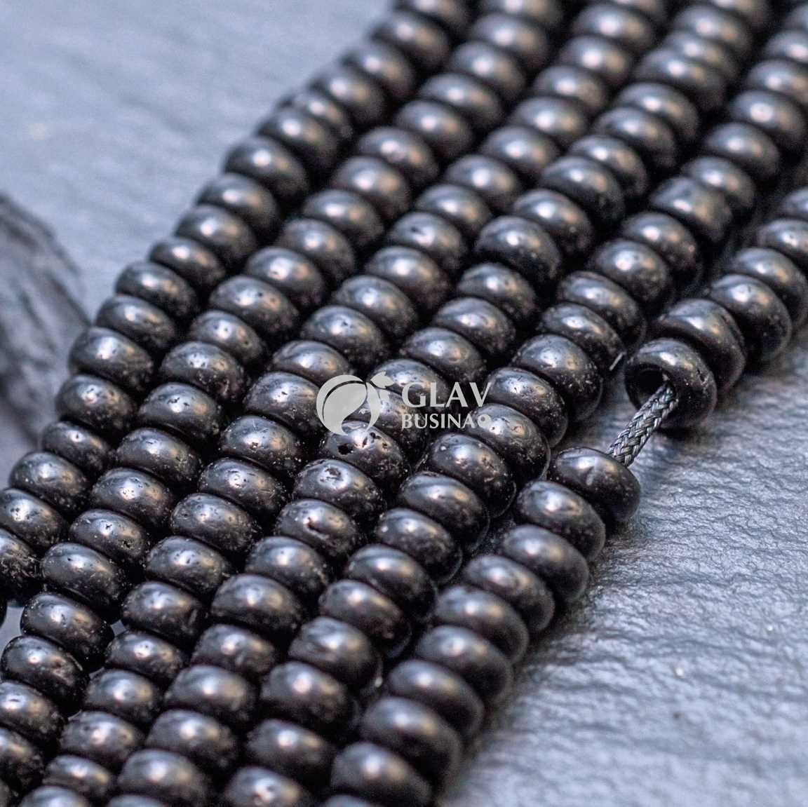 ОПТ (500 бусин) Бусины-хейши из оболочки кокосового ореха, р-р 4х2мм, отв-е 1,5мм, цвет черный.