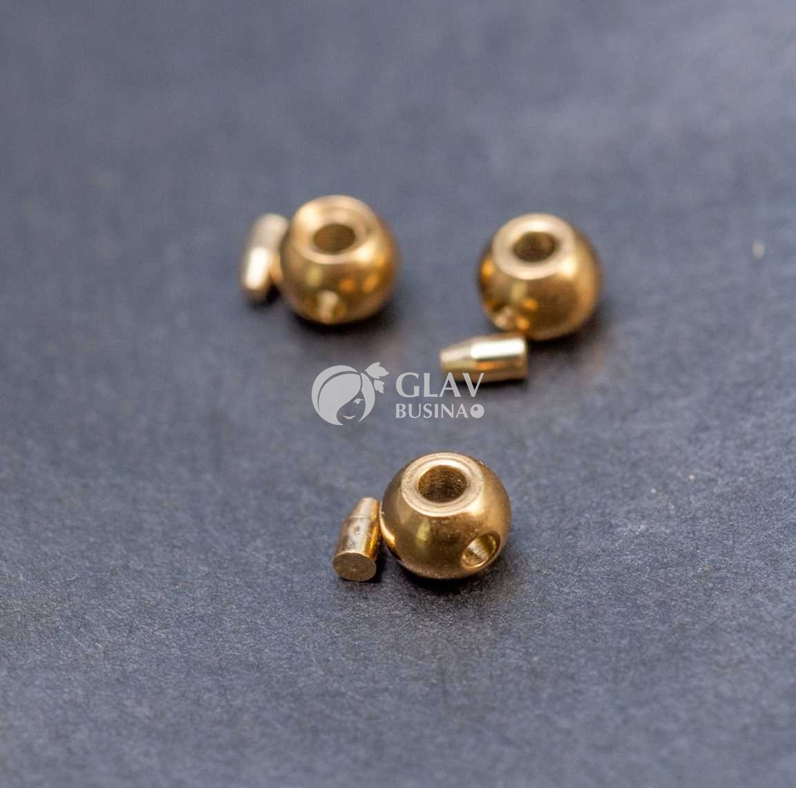 ОПТ (30 шт) Кримп самозажимной стальной, шар, р-р 3.5х3мм, отв-е 1.2мм, цвет покрытия золото.