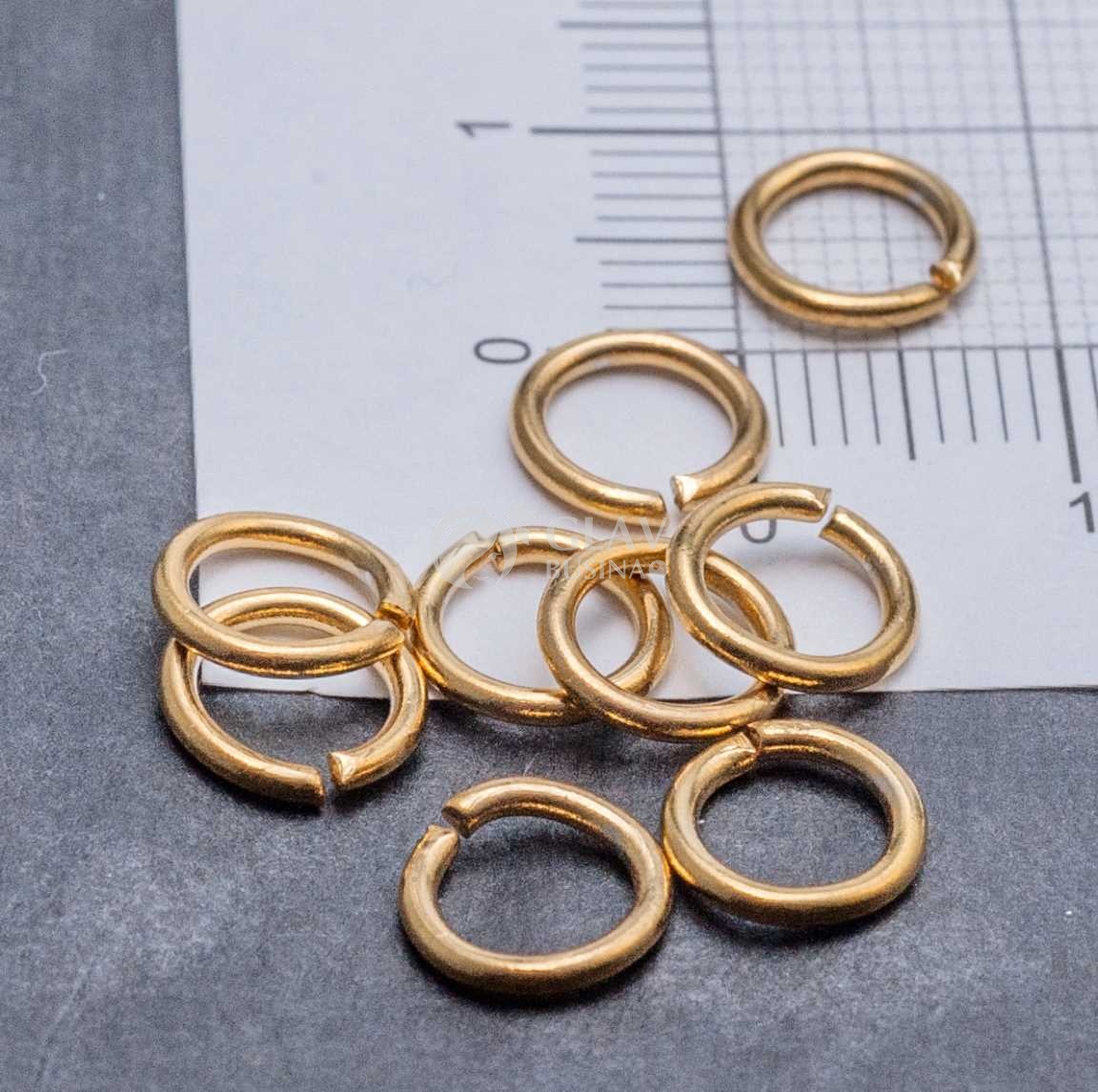 Колечки соединительные, сомкнутые, хирургическая сталь, р-р 8х1.2мм, долговечное вакуумное покрытие, золото 18K.