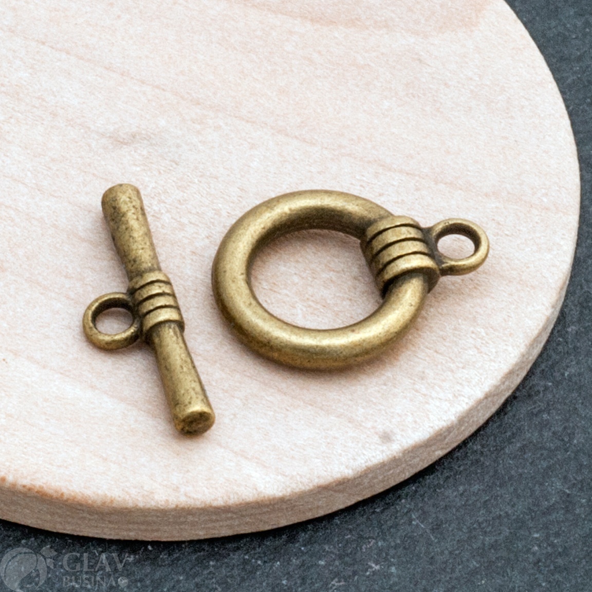 ОПТ (20 шт) Застёжка тоггл, сплав, цвет бронза, 18х14х2.5мм.