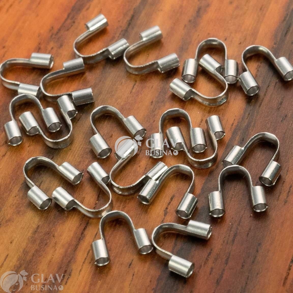 ОПТ (20 шт) Протектор для ювелирного тросика 4.8х5.4мм, хирургическая сталь, отв-е 1мм.