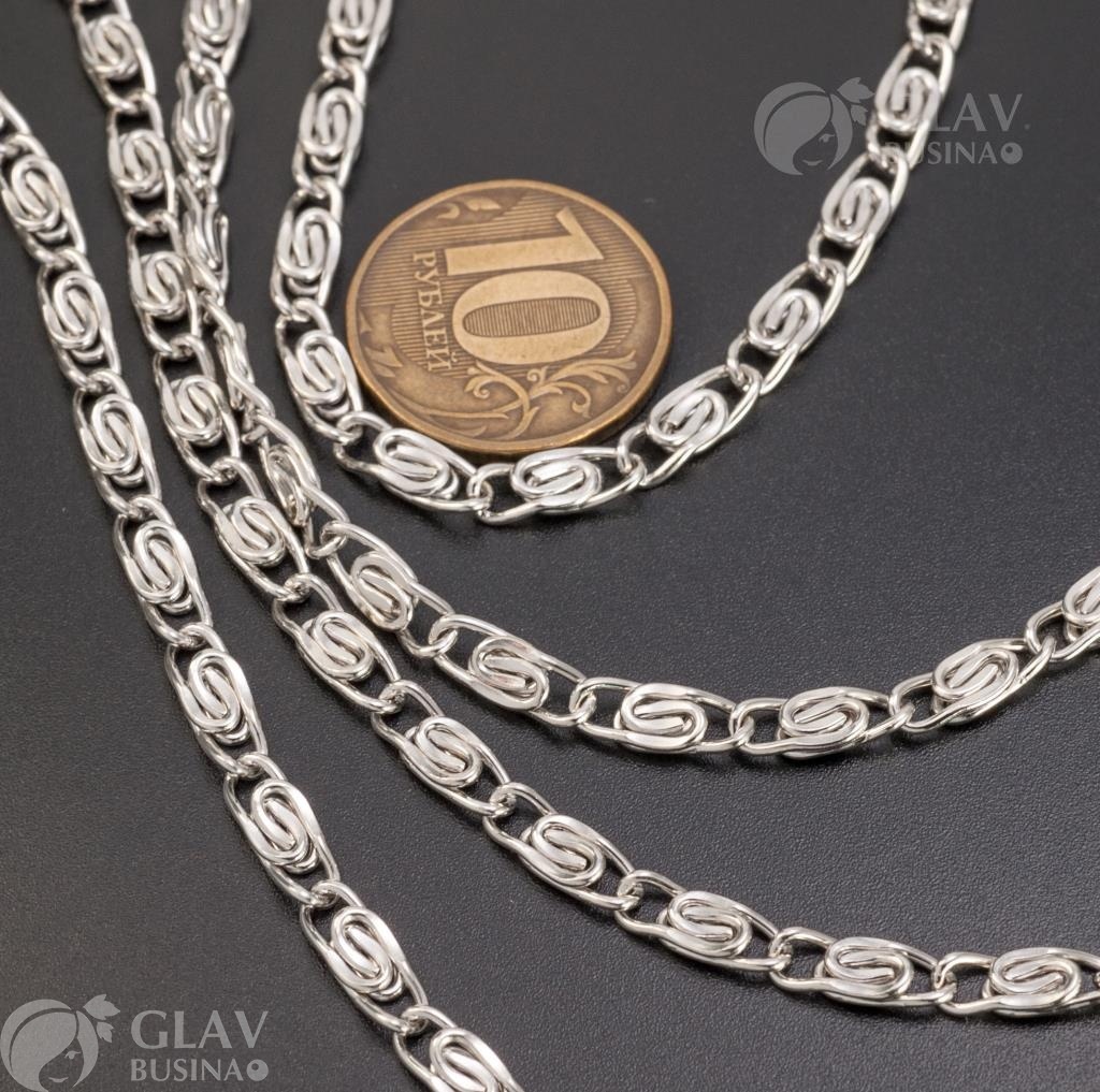 ОПТ (10 метров) Цепочка Валентино, железная, р-р 11.5х5х0.9мм, цвет платина.