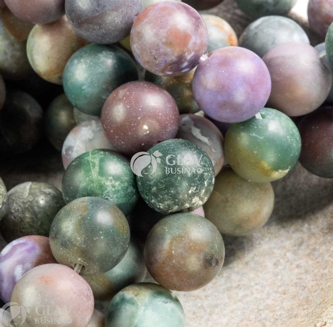 ОПТ (10 бусин) Матовые бусины натурального индийского агата, диам. 12мм., отв-е 1мм.