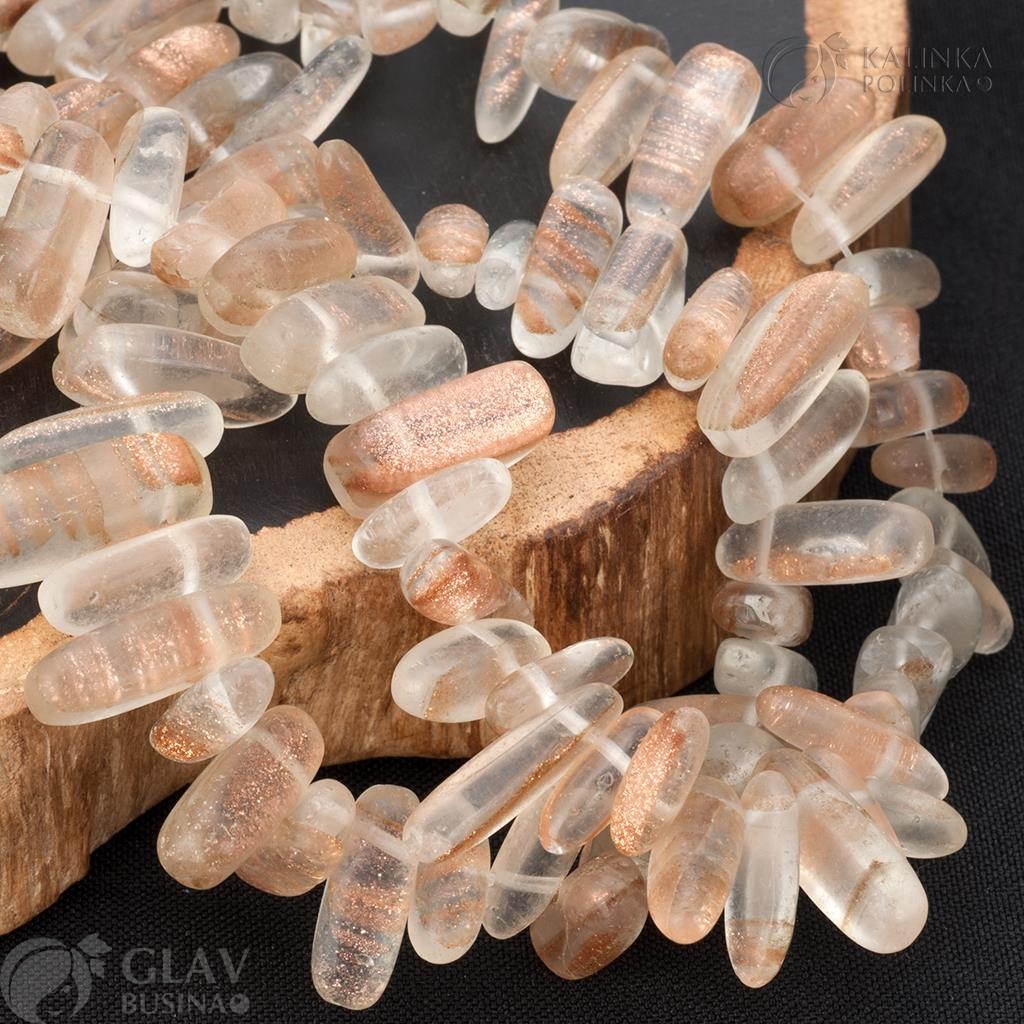 Бусины имитация рутилового кварца, овальной формы 18x6мм, с поперечным отверстием 1мм для создания украшений.