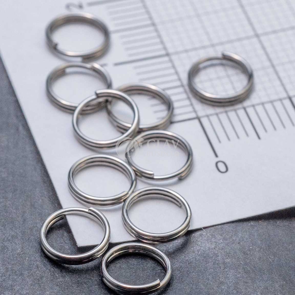 Двойные соединительные колечки из хирургической стали, р-р 7х0.6мм.