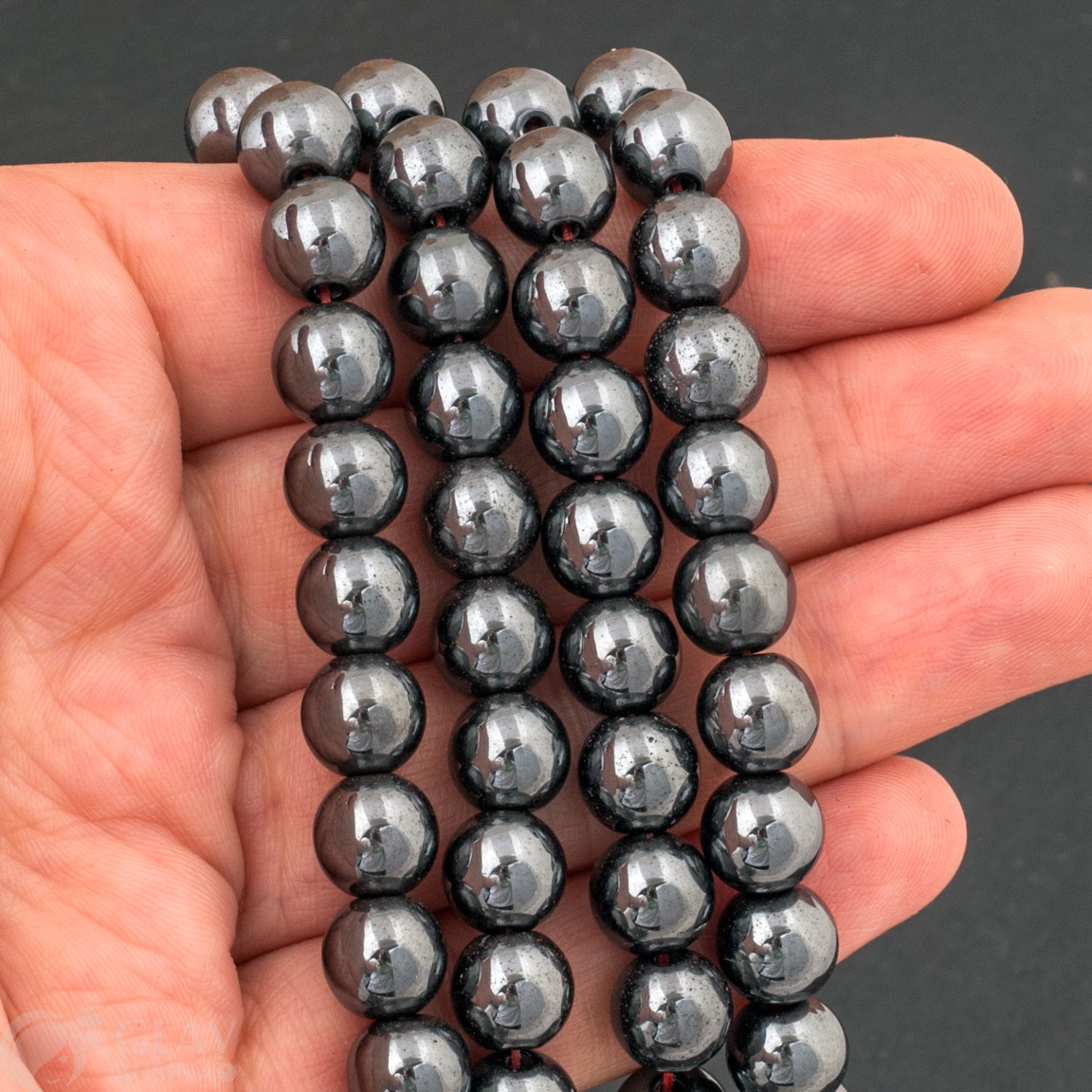ОПТ (100 бусин) Бусина немагнитного гематита, шар 9мм, отв 2мм.