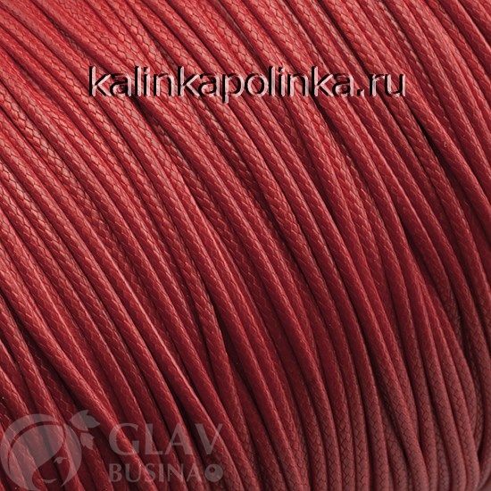 Красный вощеный полиэстеровый шнур 1.5мм, 5м, износостойкий, с эффектом змеиной кожи, идеально ровный.