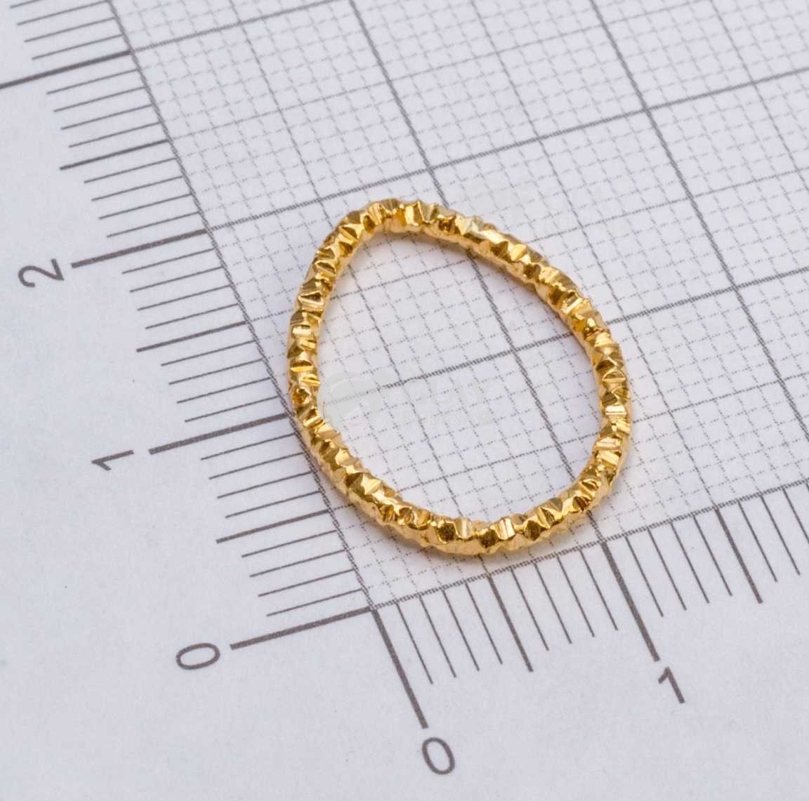 ОПТ (100 шт) Коннекторы-капли с насечками, 18х14х1.6 мм, цвет желтое золото, закрытые, разъемные, железные.