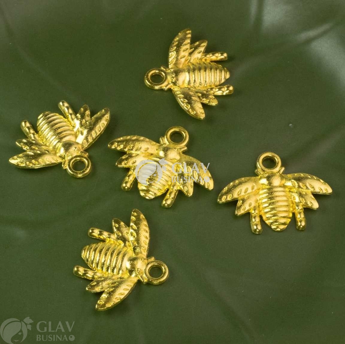 ОПТ (50 шт) Подвеска пчела, цвета желтого золота, бижутерный сплав, р-р 16х20 мм, отв-е 2.5мм.