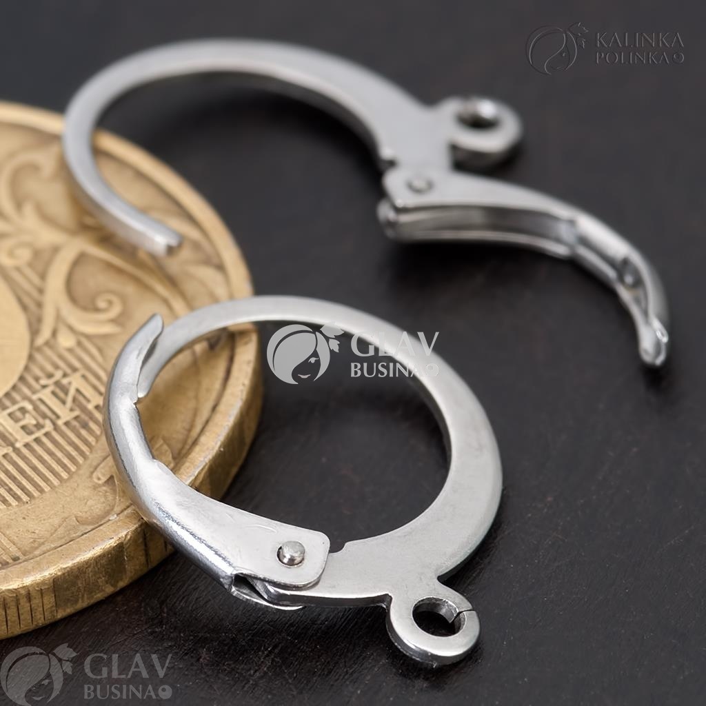 ОПТ (10 пар) Долговечные круглые швензы из хирургической стали с пружинной застёжкой, р-р 15х12мм, отв-е 1.5мм.