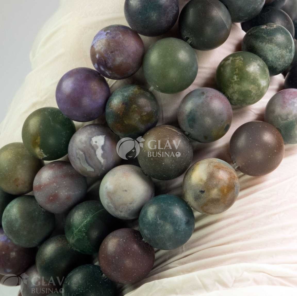 ОПТ (10 бусин) Матовые бусины натурального индийского агата, диам. 12мм., отв-е 1мм.