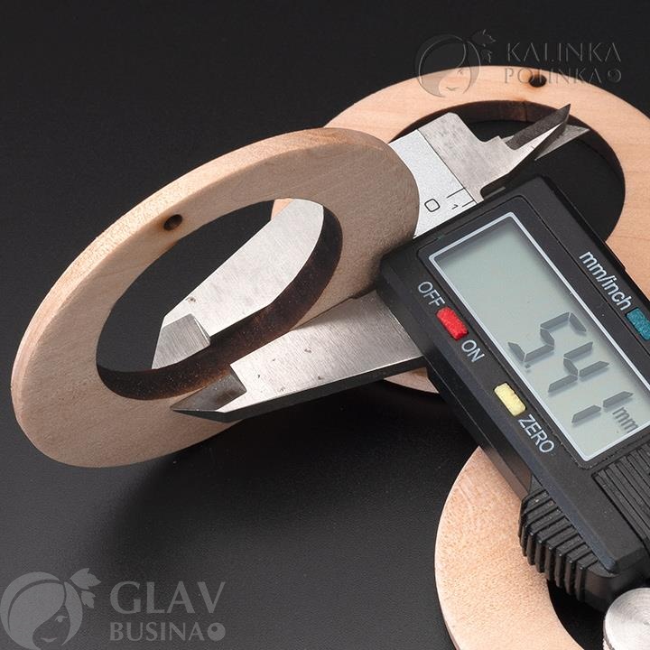 ОПТ (20 шт) Заготовки из бука с внутренним отверстием под роспись и декупаж, р-р 64х5мм, внутреннее отв-е 38мм, отв-е для крепе