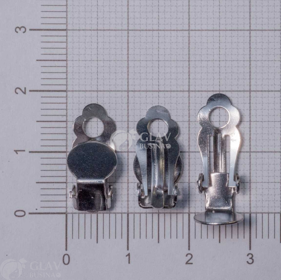 ОПТ (10 пар) Основы для клипс с гладкой и круглой площадкой, хирургическая сталь, длина 18мм, сеттинг 8мм.