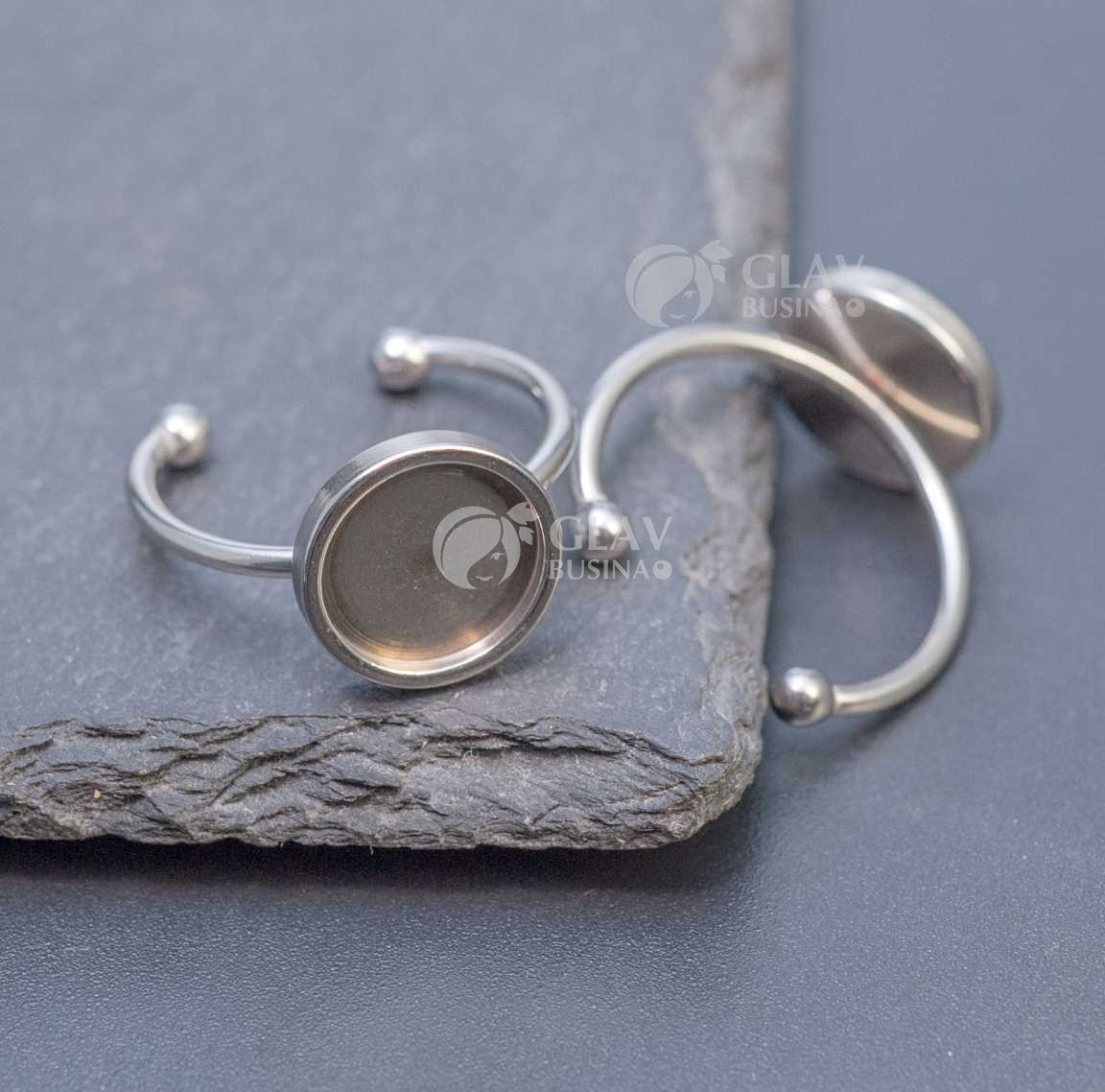 Основа кольца, сеттинг 10 мм с толстым бортиком, универсальный размер, нержавеющая сталь.