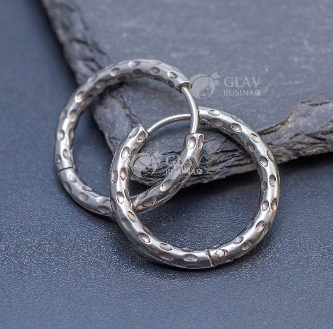 Швензы-бублики, узор-капли, хирургическая сталь, внутр. диам. 16мм, толщина 2.5мм.