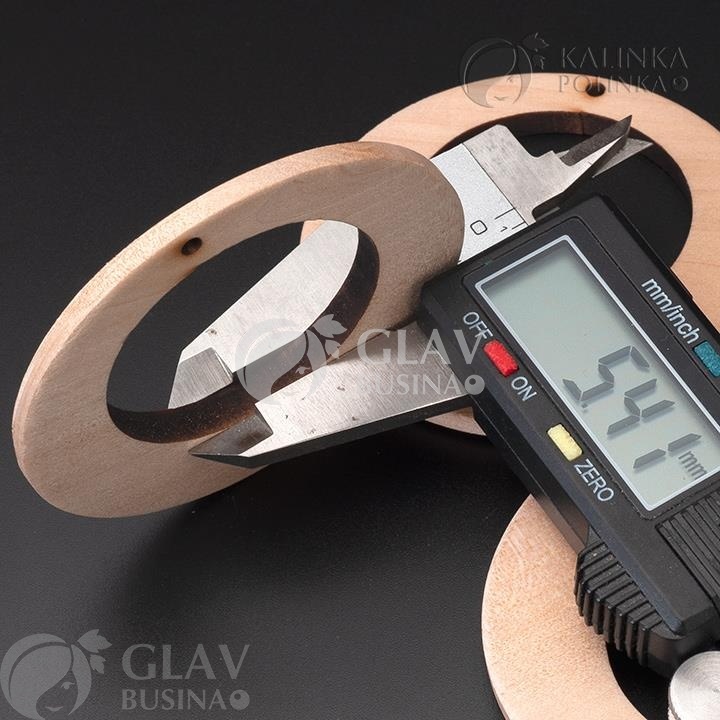 ОПТ (100 шт) Заготовки из бука с внутренним отверстием под роспись и декупаж, р-р 64х5мм, внутреннее отв-е 38мм, отв-е для крепе