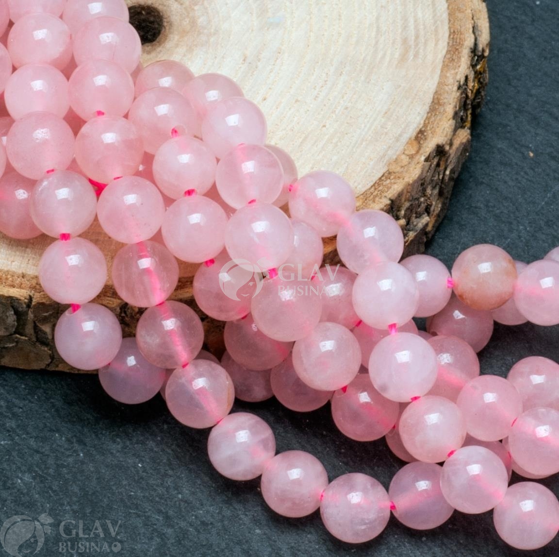 Нитка бусин из бразильского розового кварца, 12мм, с диаметром отверстия 1.1мм, длиной 19см/16 штук, символ любви и притяжения.