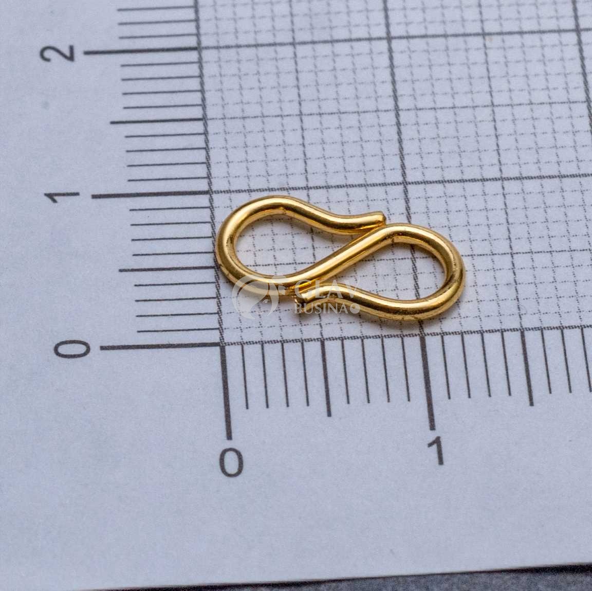 S-образные застежки для браслетов и ожерелий из хирургической стали, натуральная позолота 18K, р-р 13х7х1мм.
