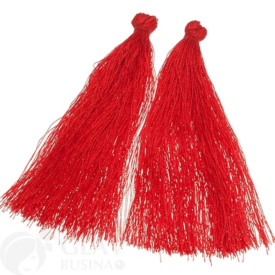 Шелковистые кисточки для украшений красного цвета, длиной 8.5 см, с внутренним отверстием 6 см, подходят для серёжек, колье, браслетов и декора различных предметов.
