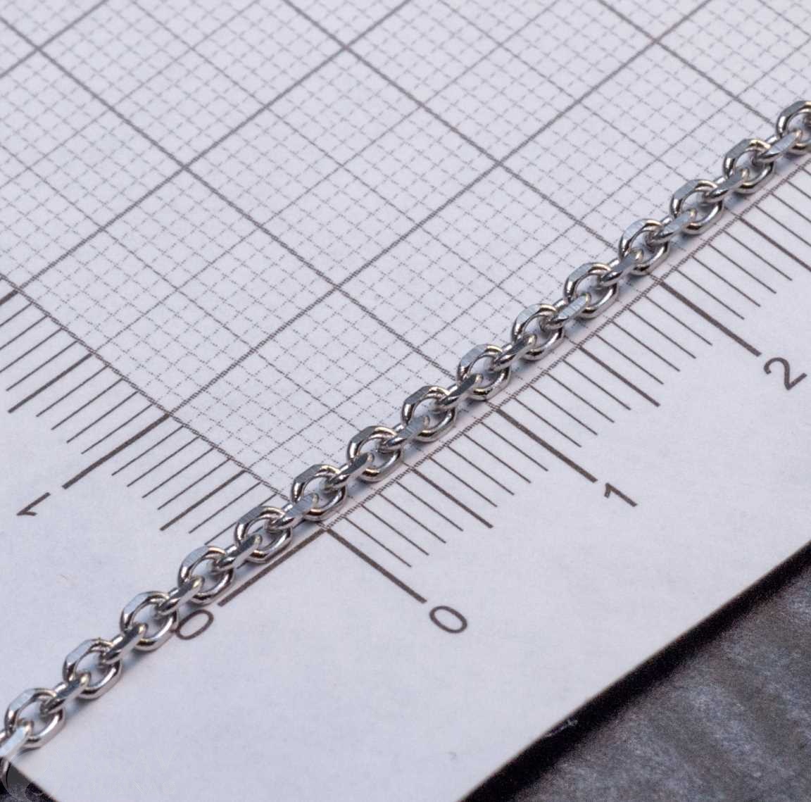 Цепочка 3х2.2х0.3мм, якорная блестящая с косым срезом, звенья не запаяны, нерж. сталь, цвет стальной, катушка 5 м.