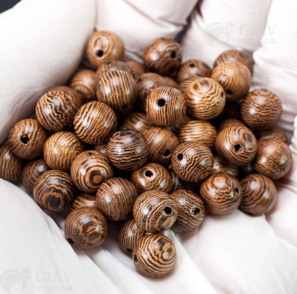 ОПТ (200 бусин) Бусины дерева Панга-панга, диам. 8мм, отв-е 1.2мм.