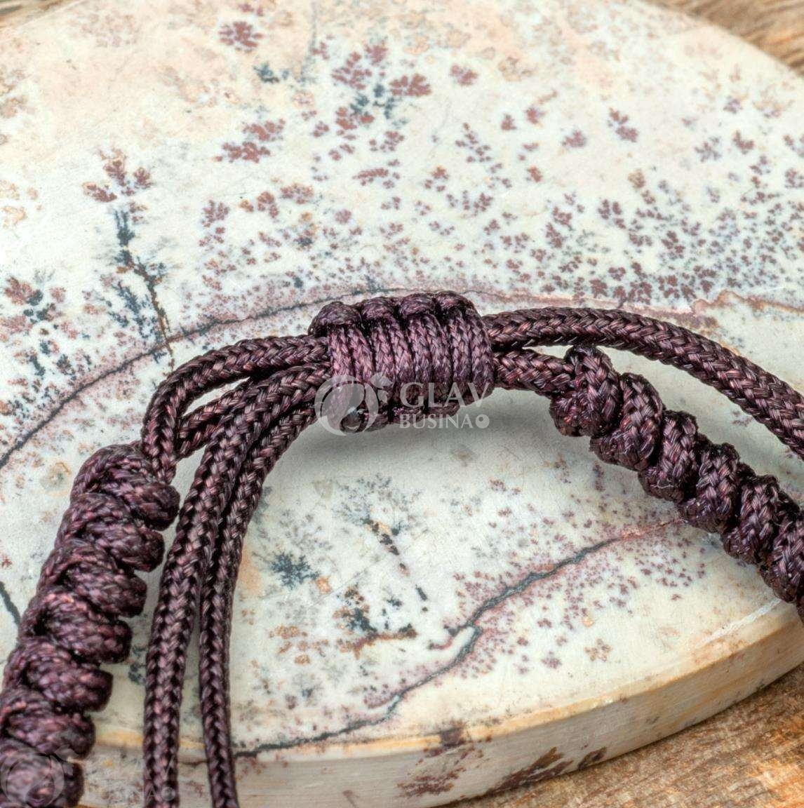 ОПТ (50 шт) Основа для браслета из коричневого полиэстрового шнура, шнур 5мм х 26см, регулируется до 12см, на скользящем узле.