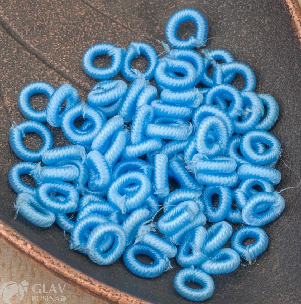 ОПТ (200 шт) Бейл-колечко (держатель для колье) из полиэстера, р-р 6х1,8мм, толщина 1,6мм, цвет нежно-голубой.