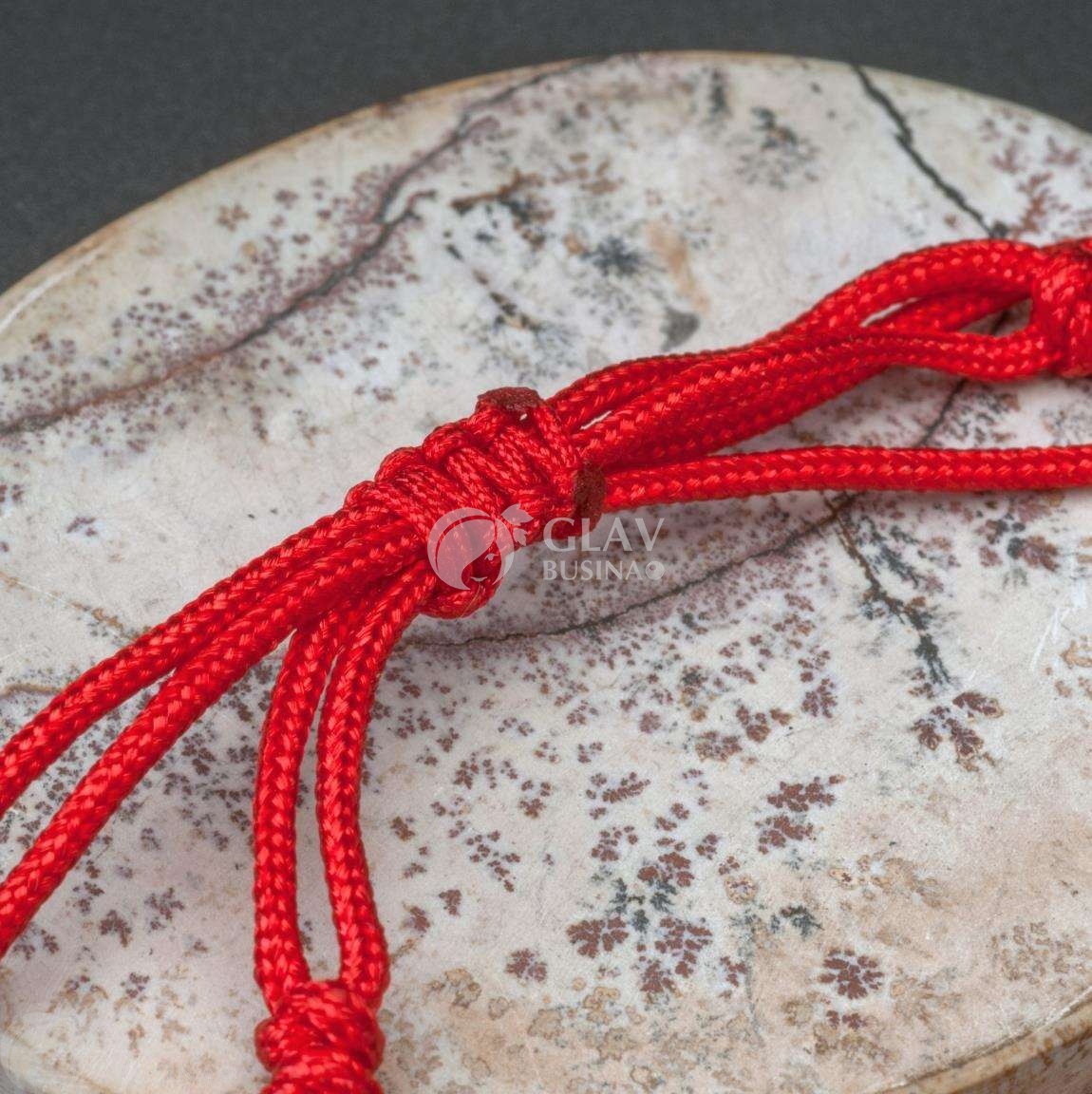 ОПТ (50 шт) Основа для браслета из красного полиэстрового шнура, шнур 5мм х 28см, регулируется до 13см, на скользящем узле.