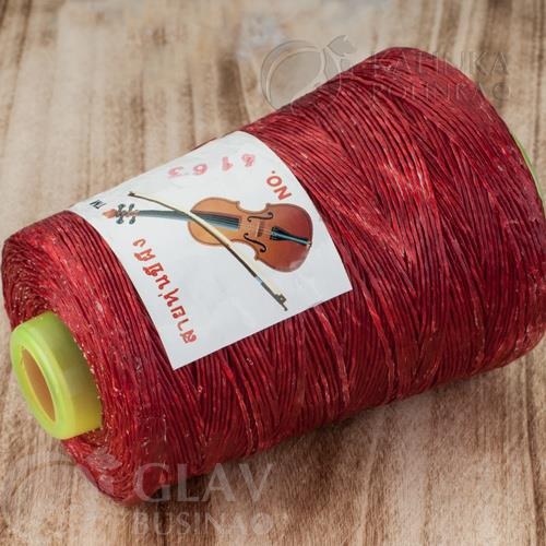 Красный вощеный полиэстеровый шнур 1мм с натуральной текстурой хлопковых волокон, неравномерной толщиной для оригинального вида.