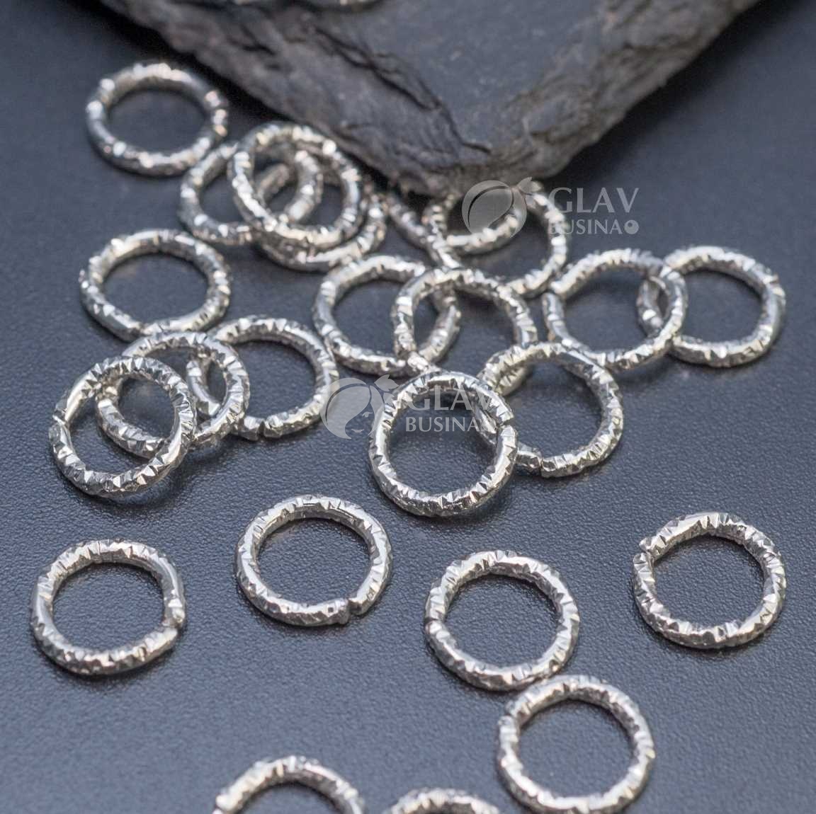 Колечки-коннекторы с насечками, 8х1.2 мм, цвет платина, закрытые, железные.