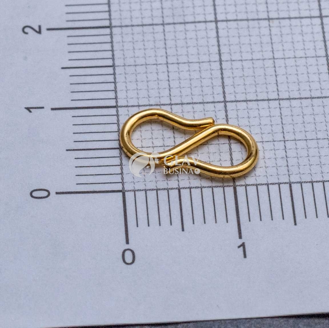 ОПТ (50 шт) S-образные застежки для браслетов и ожерелий из хирургической стали, натуральная позолота 18K, р-р 13х7х1мм.