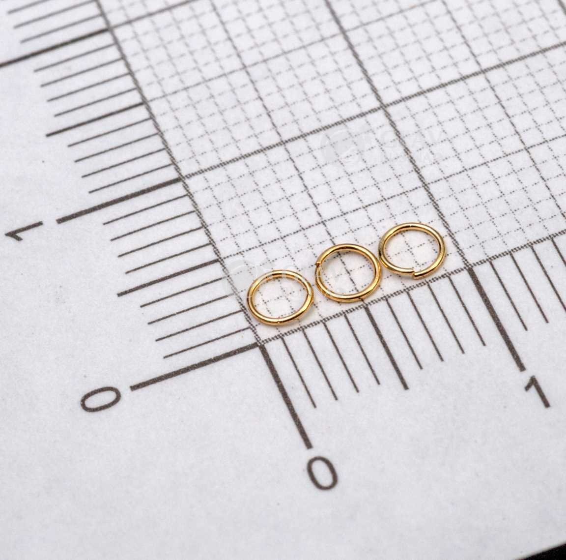 Колечки соединительные, открытые из хирургической стали, р-р 3х0.3 мм, натуральная позолота 18K.