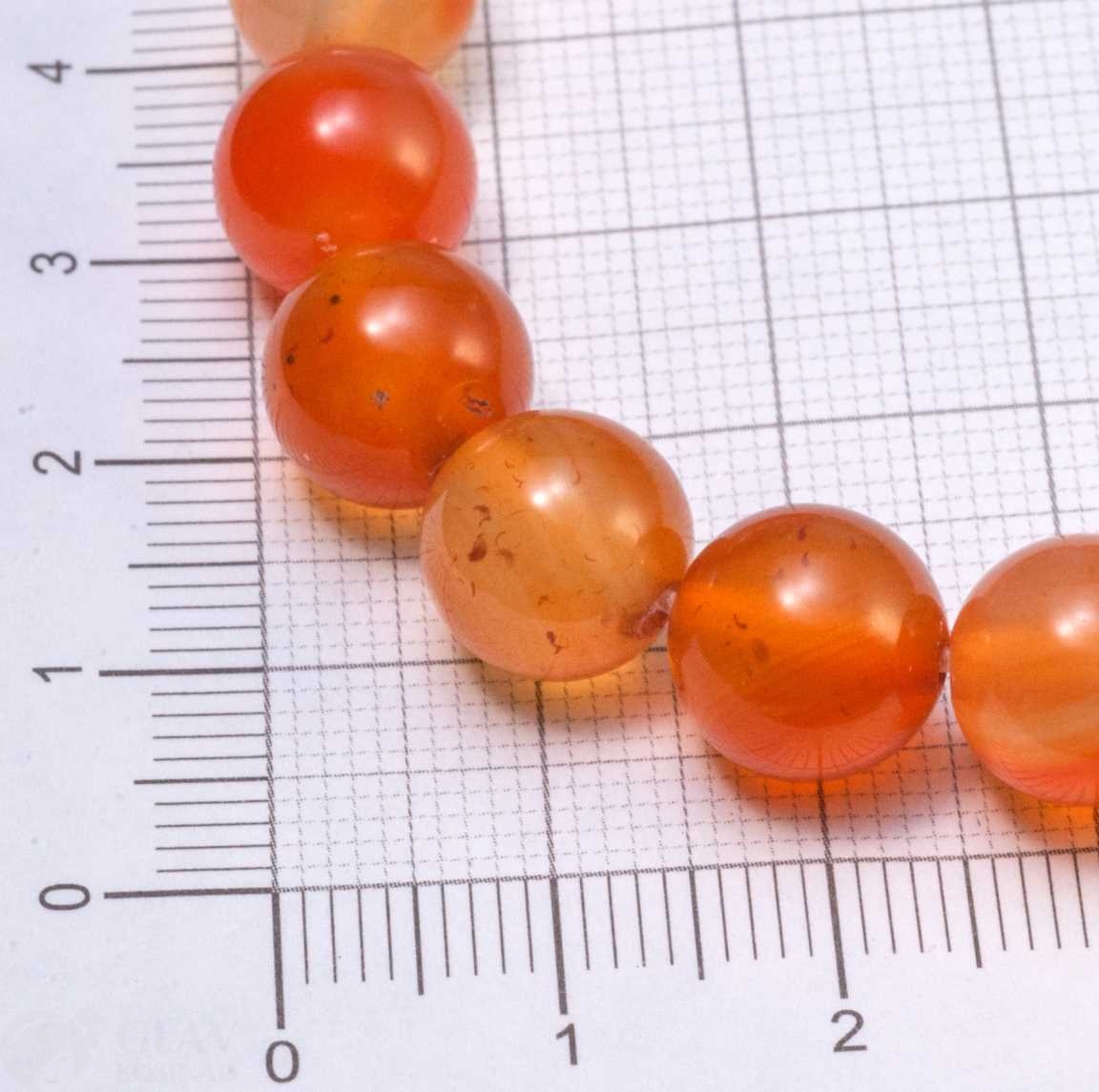 Красный агат прозрачный, гладкие полированные бусины, шар, р-р 10мм, отв. 1мм.