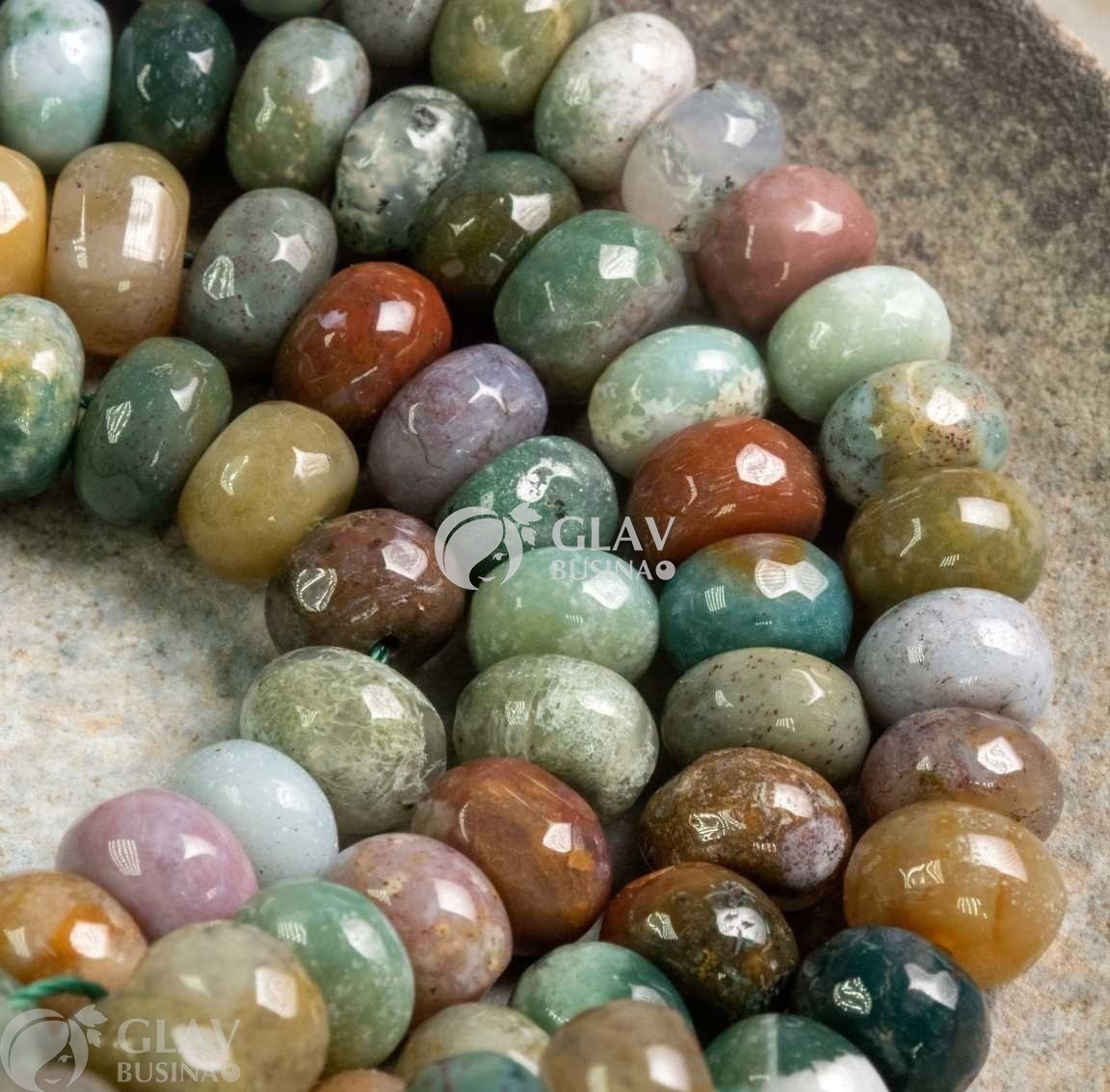 ОПТ (100 бусин) Граненые бусины-рондели индийского агата, 5х8мм, отв-е 1мм,