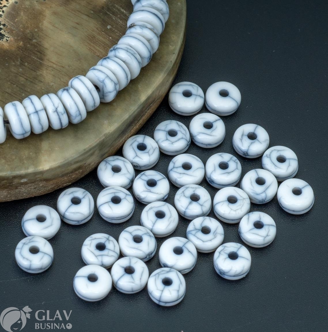 ОПТ (2000 бусин) Бусины хейши акриловые не прозрачные с эффектом кракелюр, цвет серый, 3х6мм, отв. 1,5мм.