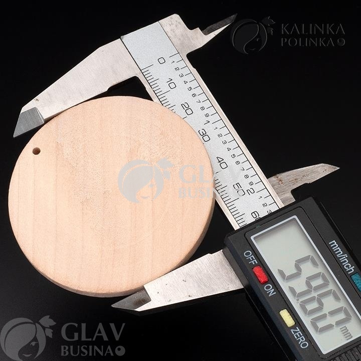 ОПТ (100 шт) Заготовка из бука для кулонов, новогодних украшений и бижутерии, р-р 60х4.5мм, отв-е несквозное 2мм.