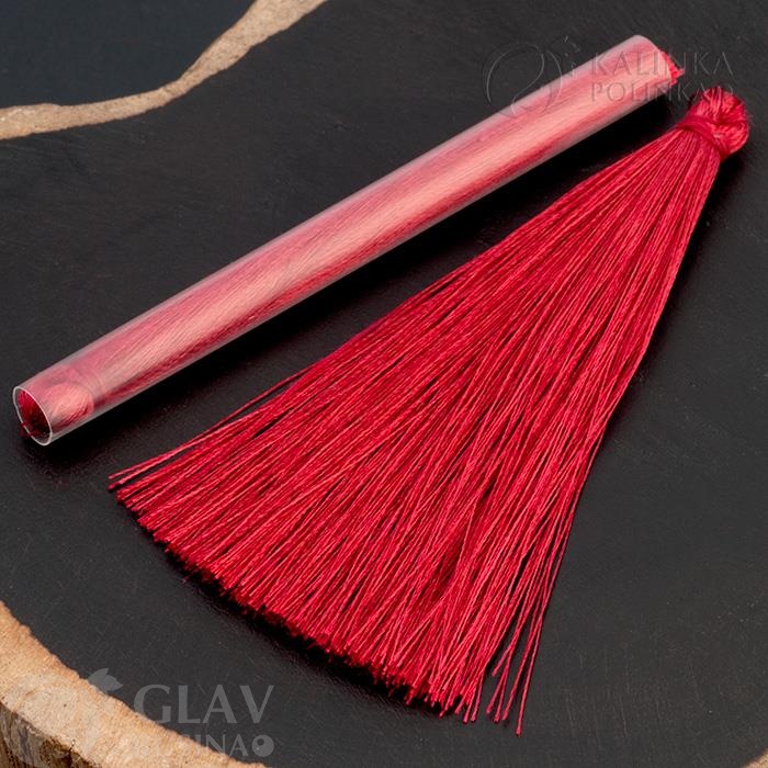 2 шт. Кисти для серег шелковистые бордовые, размер 9см, диаметр 8мм.
