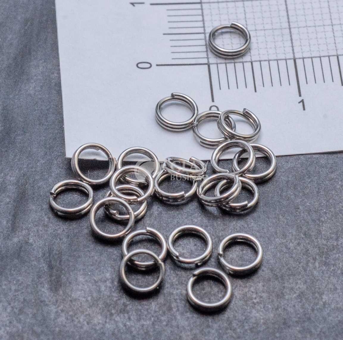 Двойные соединительные колечки из хирургической стали, р-р 5х0.6мм.