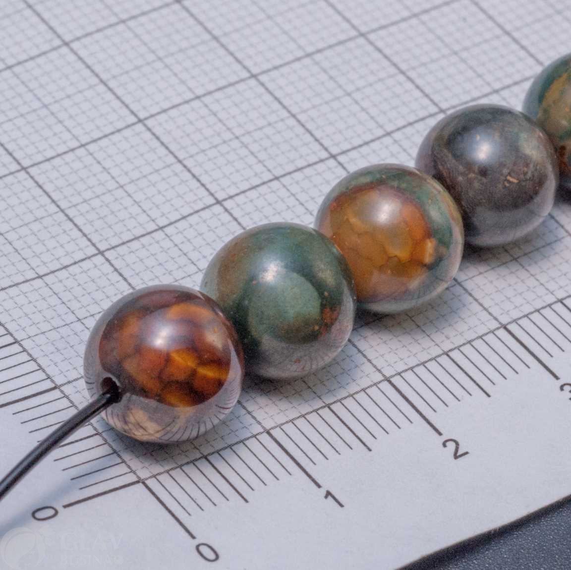 Бусина-шар из агата, р-р 10мм, отв.1.2мм, облагорожены.