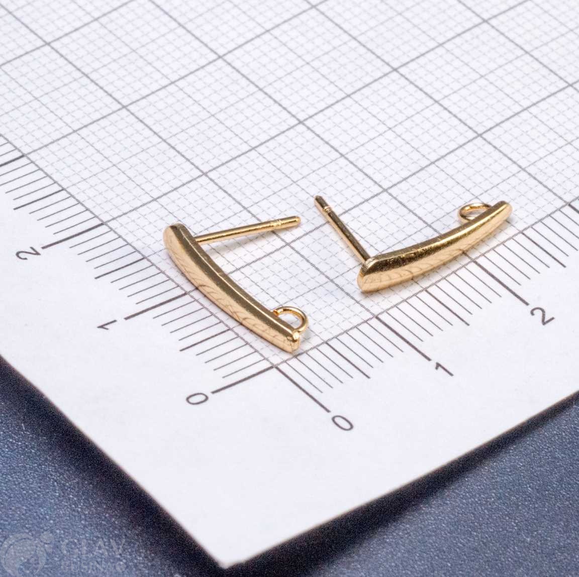 Швензы-пуссеты из полированной хирургической стали, цвет золото, р-р 15х3х1мм, штифт 10х0.8мм, отв. 2мм.