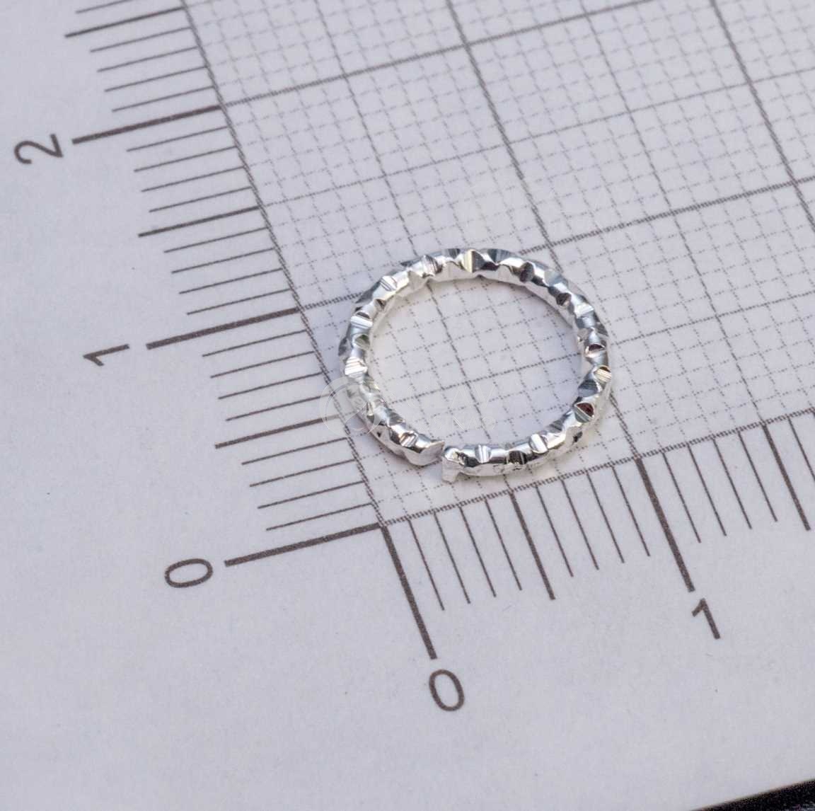 Колечки-коннекторы с насечками, 10х1.2 мм, цвет серебро, закрытые, железные.