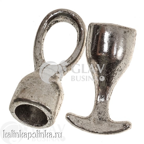 ОПТ (50 упак) Замок для браслетов, р-р 21х12х8.5 и 24х10х8.5мм, отв-е 6мм, в упаковке 2 набора.