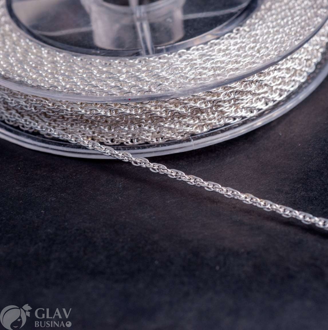 Цепочка латунная плетение веревочное, р-р 2х1.5х0.5мм, цвет серебро.
