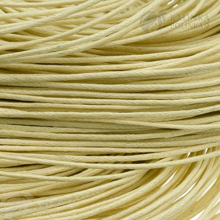 Шнур вощёный хлопковый лимонного цвета, толщина 0.8-1.2 мм.
