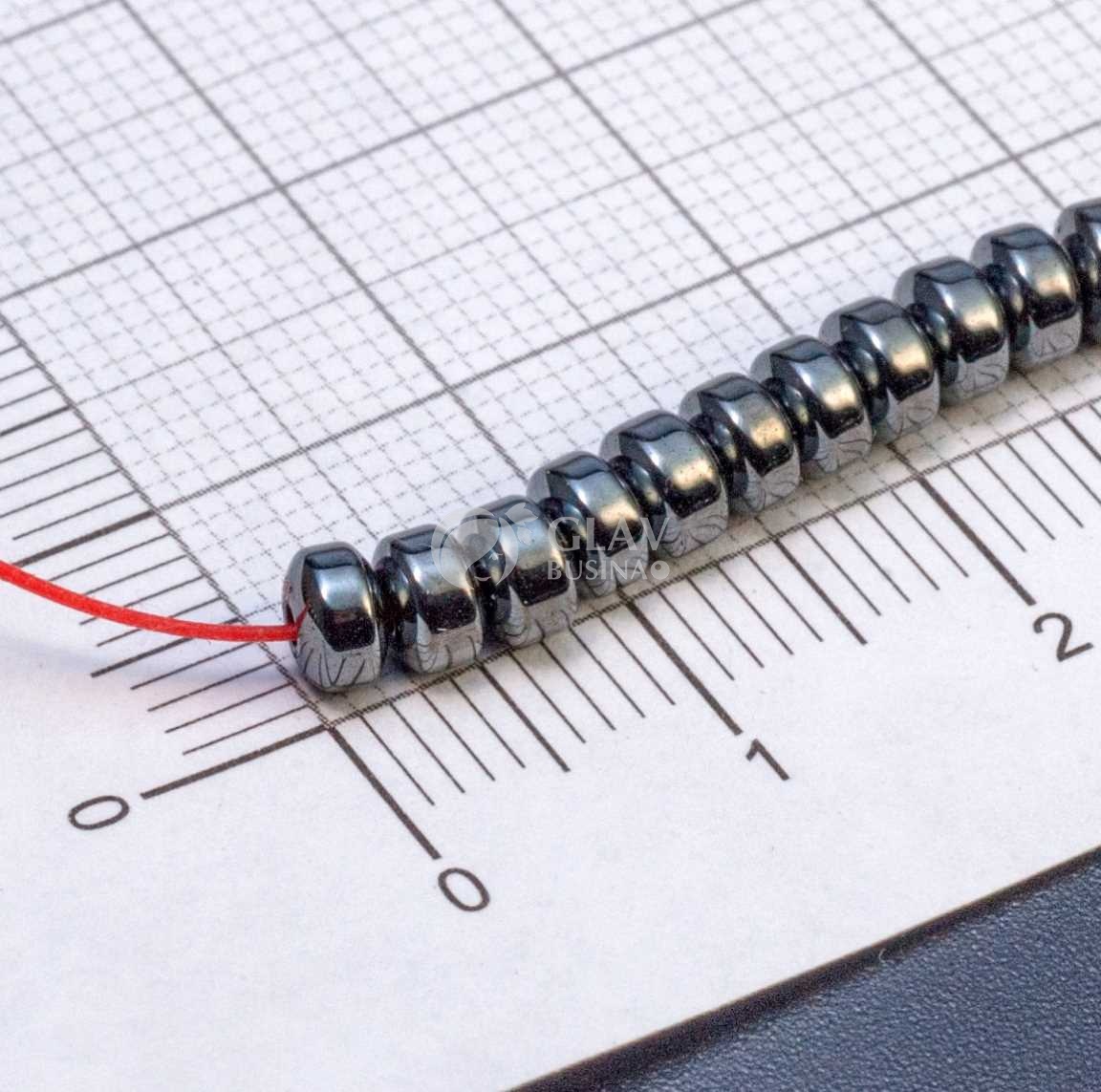 ОПТ (500 бусин) Бусина-рондель из немагнитного гематита, р-р 4х3мм, отв 1мм.