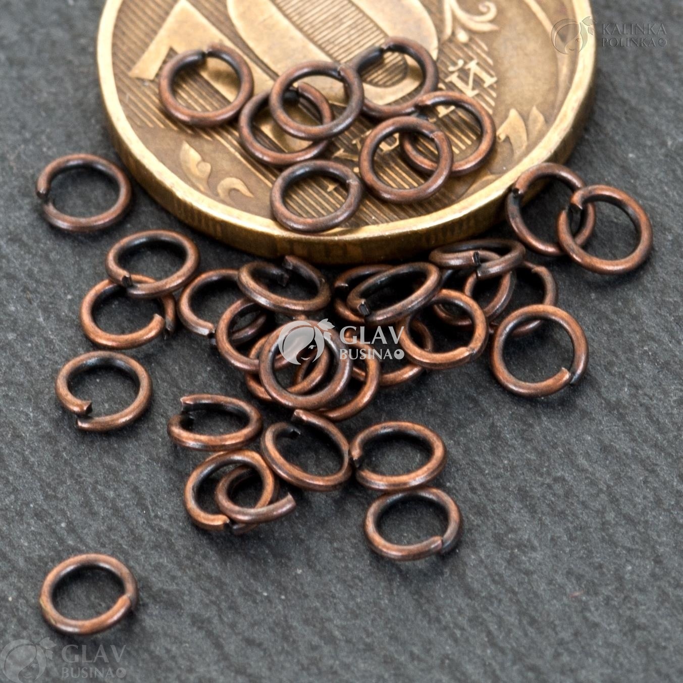 ОПТ (4000 шт) Соединительные колечки железные, покрытие медного цвета, р-р 4х0.7мм.